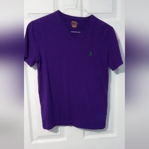 Polo by Ralph Lauren Deep Purple V-Neck Shirt